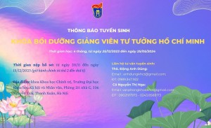 Thông báo tuyển sinh Khoá bồi dưỡng giảng viên Tư tưởng Hồ Chí Minh